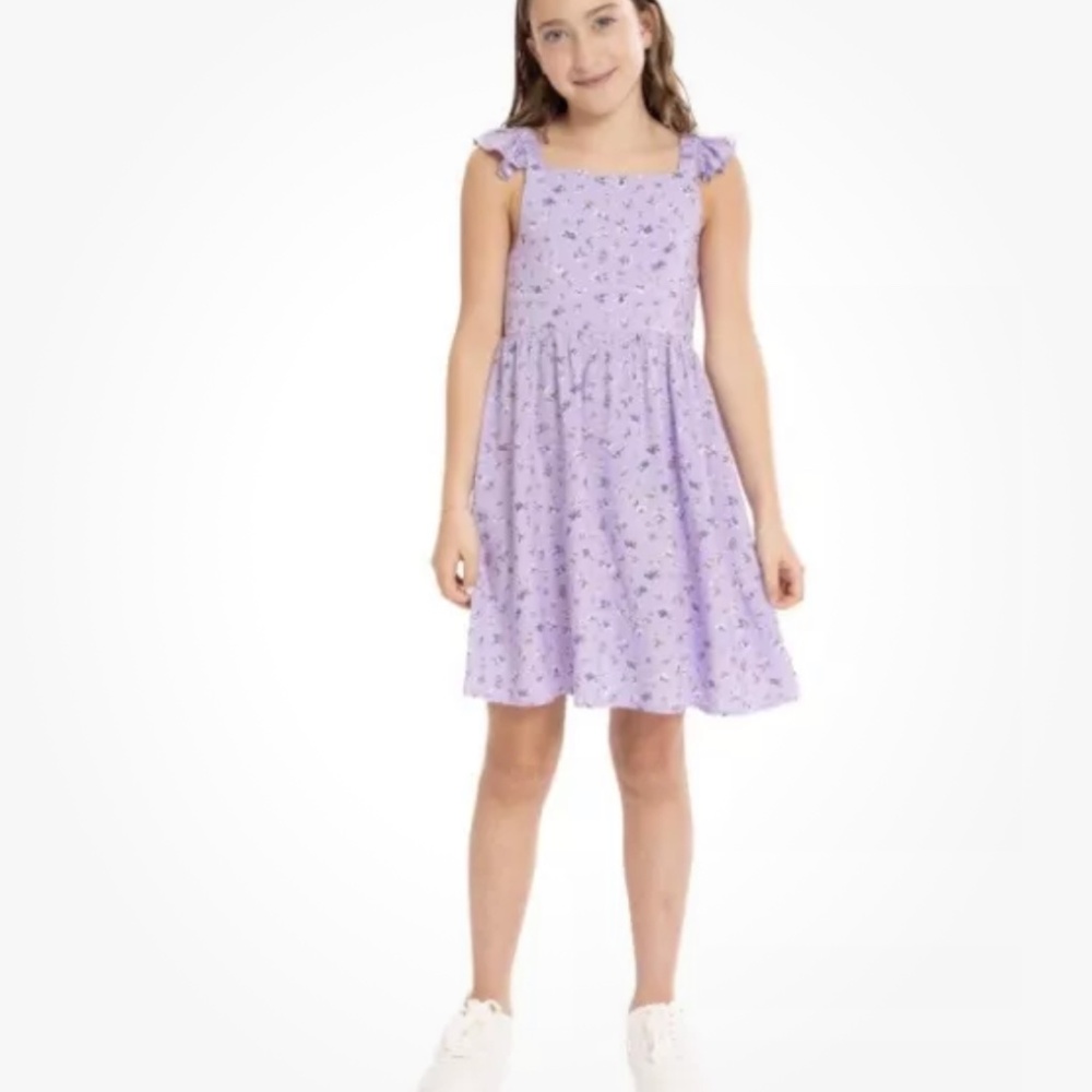 Forever Me Girls Floral/Lilac Peasant Dress Size 7-8 NWT